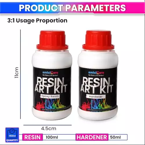 amicicare-premium-epoxy-resin-kit-150-ml-crystal-clear-high-gloss-uv-resistant-for-diy-art
