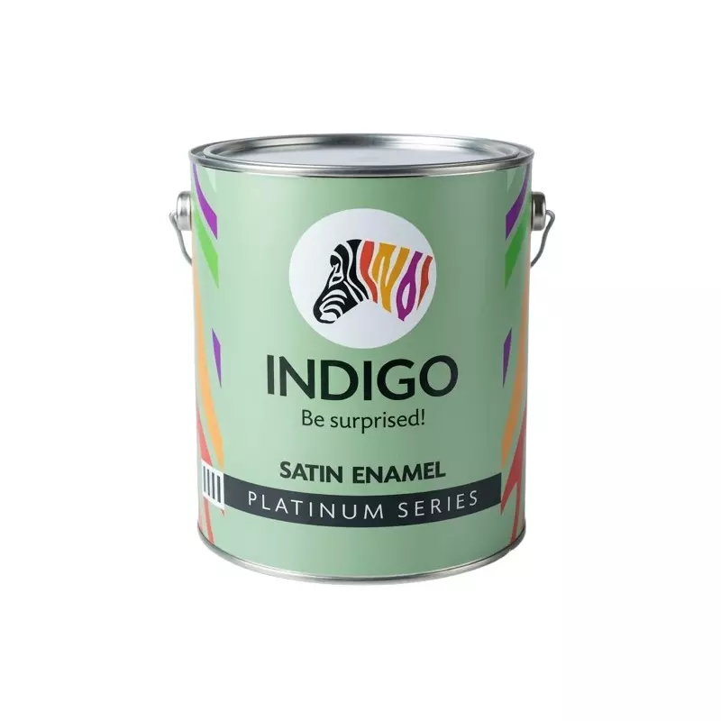 Indigo Platinum Series Satin Enamel Paint Gloss Finish White 1 L Capacity, INDIGO00872