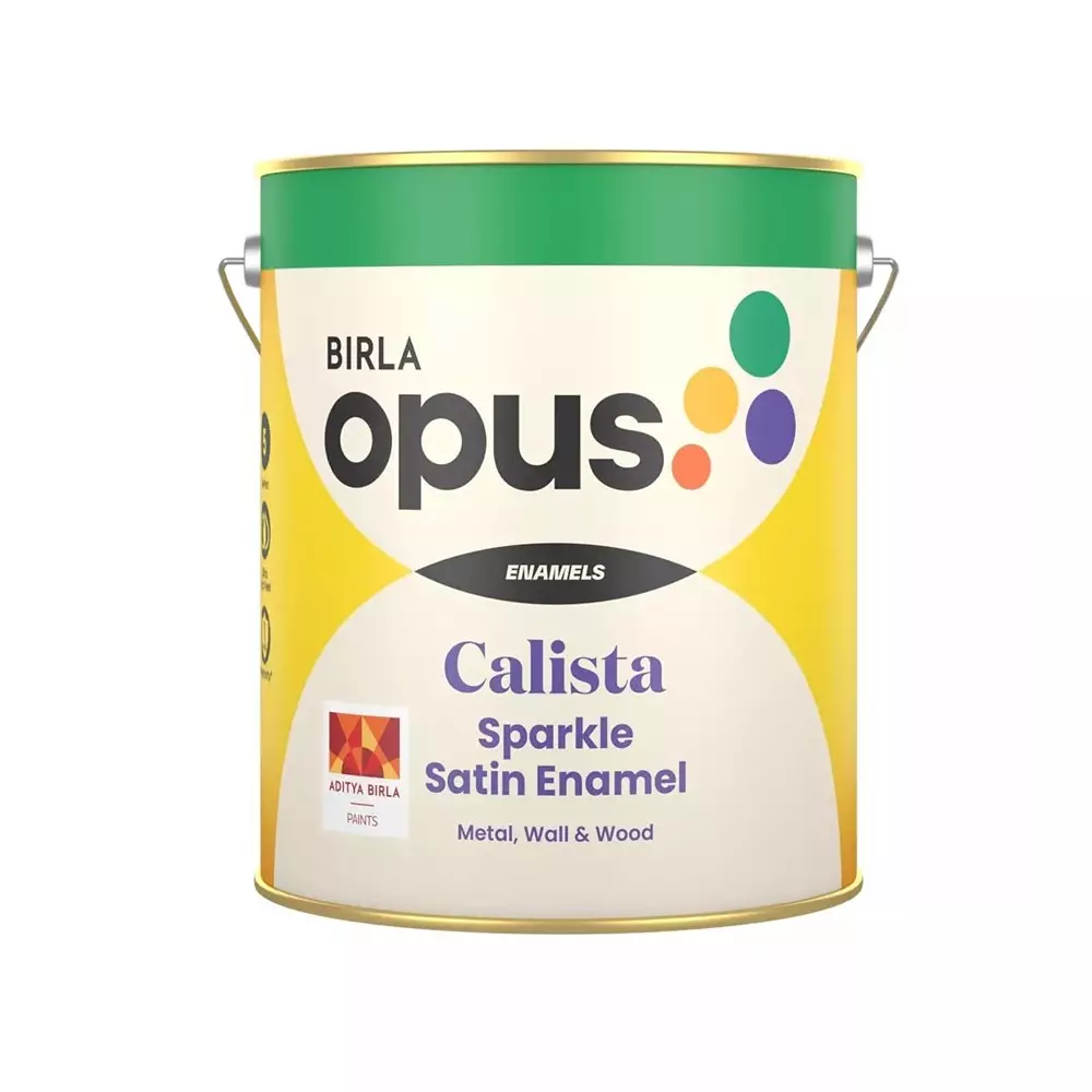 Birla Opus Calista Sparkle Enamel Paint 4 L Satin Low VOC Black