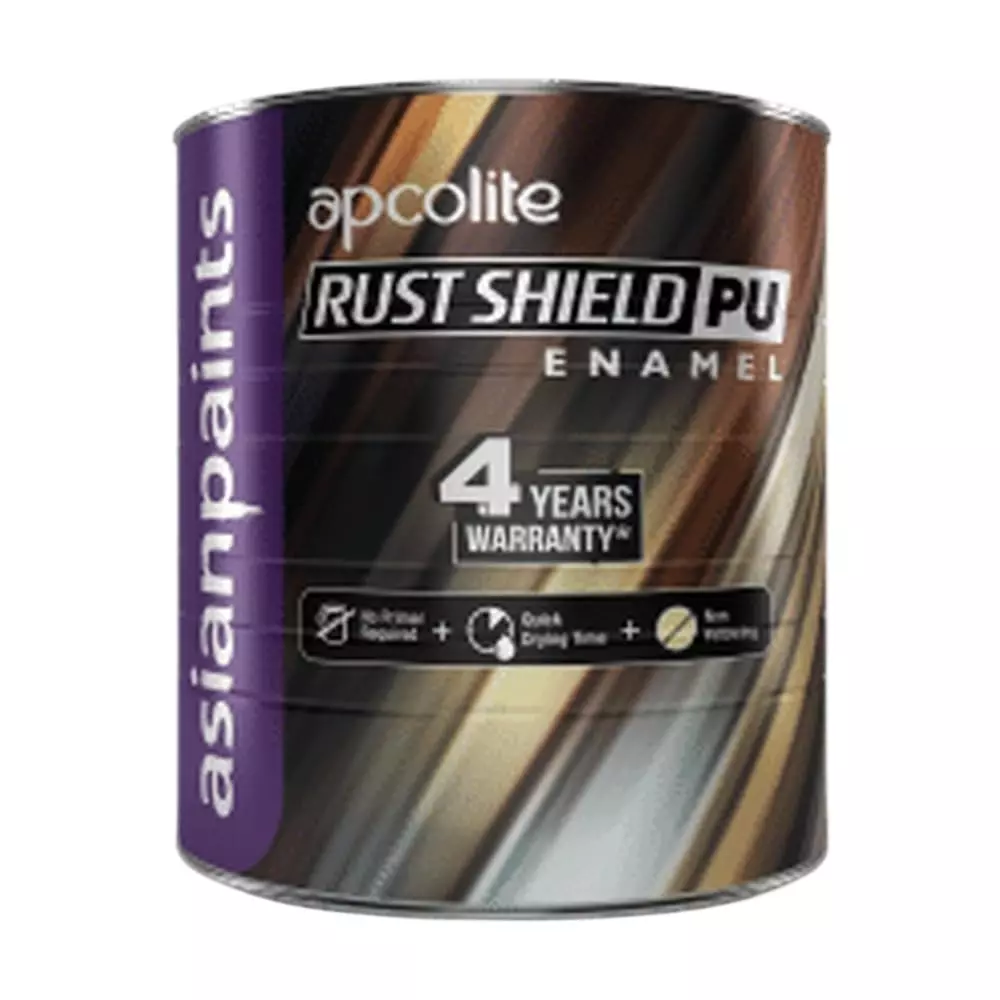 Asian Paints Apcolite Rust Shield Enamel for Metal 1 L Capacity High-Gloss Finish Brilliant White Color, AP-5658-0912-1L