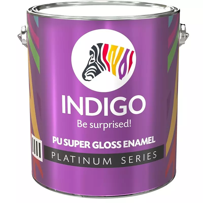 Indigo Platinum Series PU Super Gloss Enamel Paint White 10 L Capacity, INDIGO00825