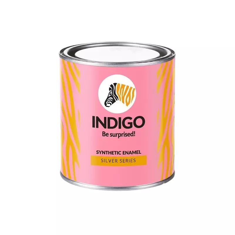 Indigo Silver Series Synthetic Enamel Paint Gloss Finish Black 500 ml Capacity, INDIGO00894