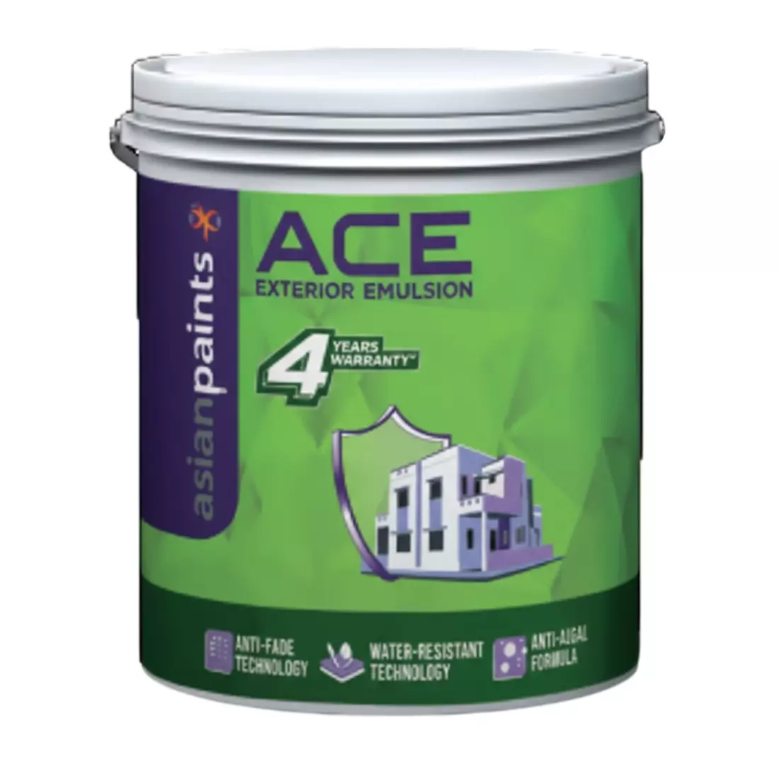 Asian Paints Ace Exterior Paints White Liquid Form 4 L Capacity Smooth Finish for Exterior Walls