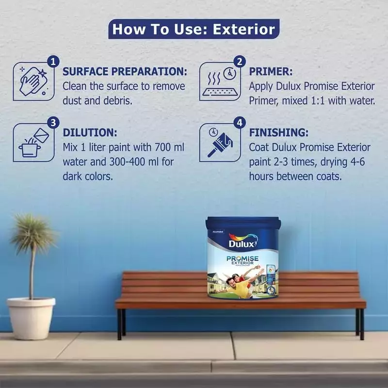 Dulux Promise Exterior Emulsion Paint Pink Chablis 4 L