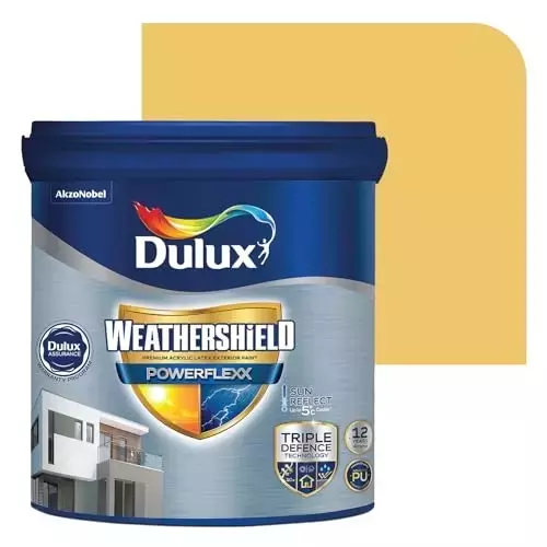 Dulux Weathershield Powerflexx Exterior Emulsion Paint Reed Yellow 10 L