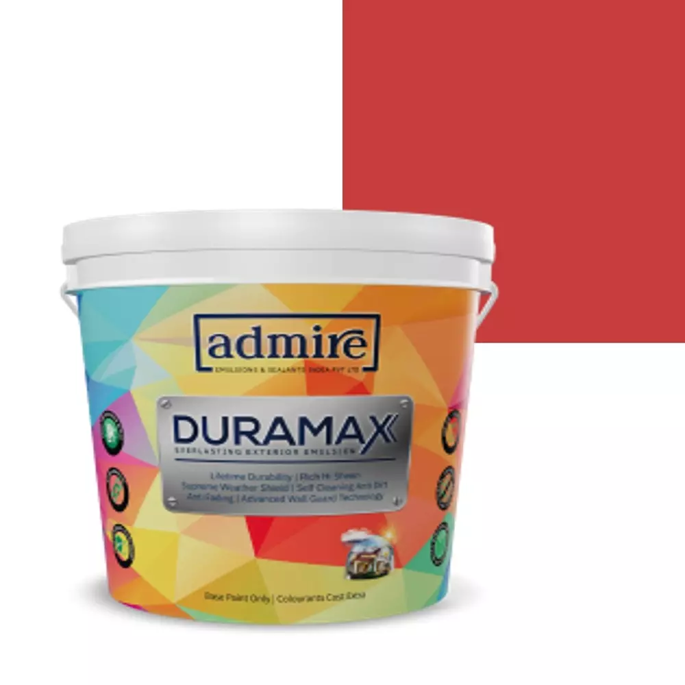 ADMIRE PAINTS DURAMAX Exterior Emulsion Paint 1 L Capacity Pure Red