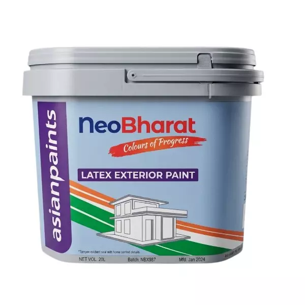 Asian Paints Neo Bharat Latex Exterior Emulsion 20 L Capacity Matt Finish Super White Color, AP-NB01-SWH1-20L
