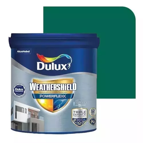 Dulux Weathershield Powerflexx Exterior Emulsion Paint Kelly Green 10 L