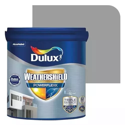 Dulux Weathershield Powerflexx Exterior Emulsion Paint Granite Grey 10 L