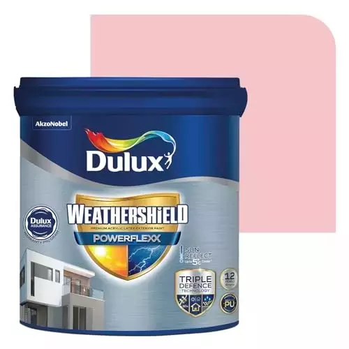Dulux Weathershield Powerflexx Exterior Emulsion Paint Little Bow Pink 10 L