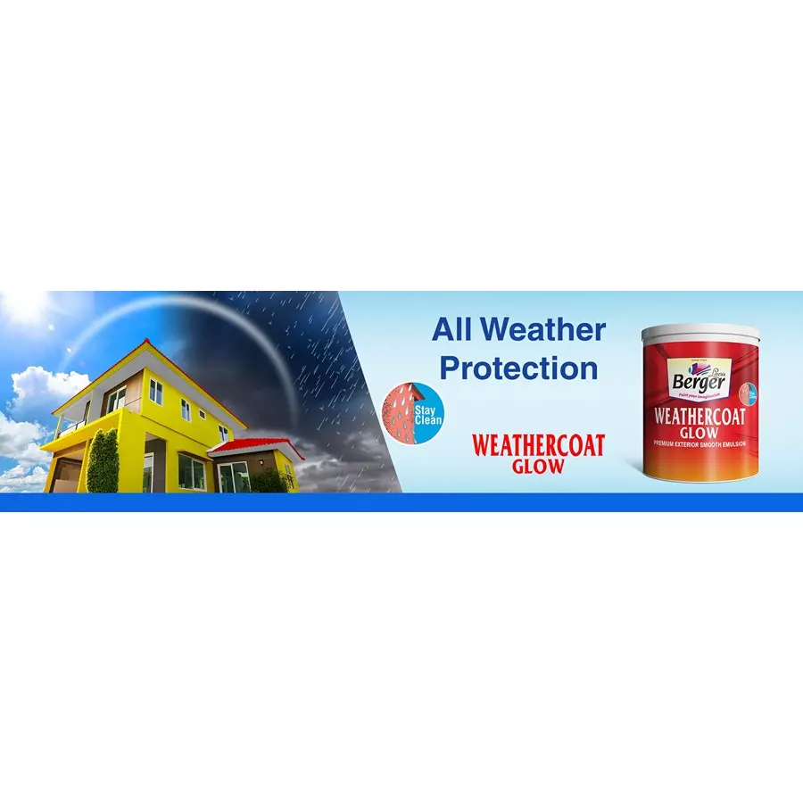 Berger Weathercoat Glow 1 L Oxford Blue Exterior Emulsion, 028