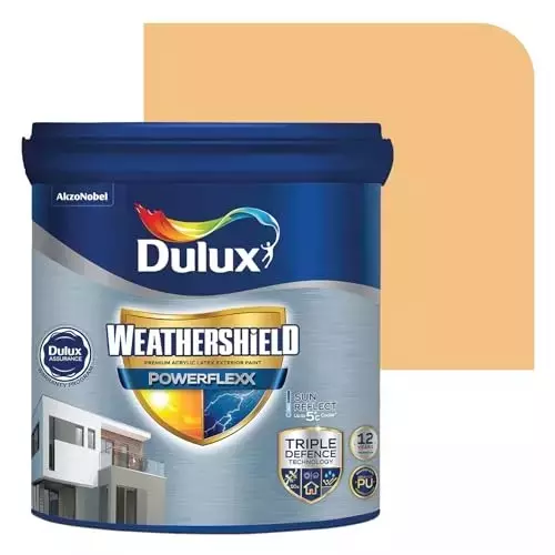 Dulux Weathershield Powerflexx Exterior Emulsion Paint Peruvian Yellow/True Australia 10 L