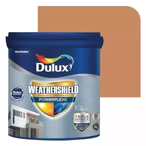 Dulux Weathershield Powerflexx Exterior Emulsion Paint Saddle Tan 1 L