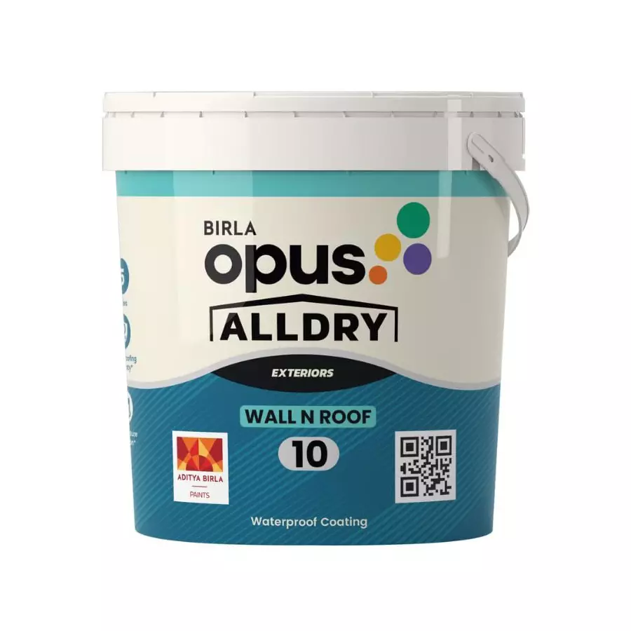 Birla Opus Alldry Wall n Roof 10 20 L Waterproofing Paint For Exterior Walls, 936003 (Pack of 20 L)