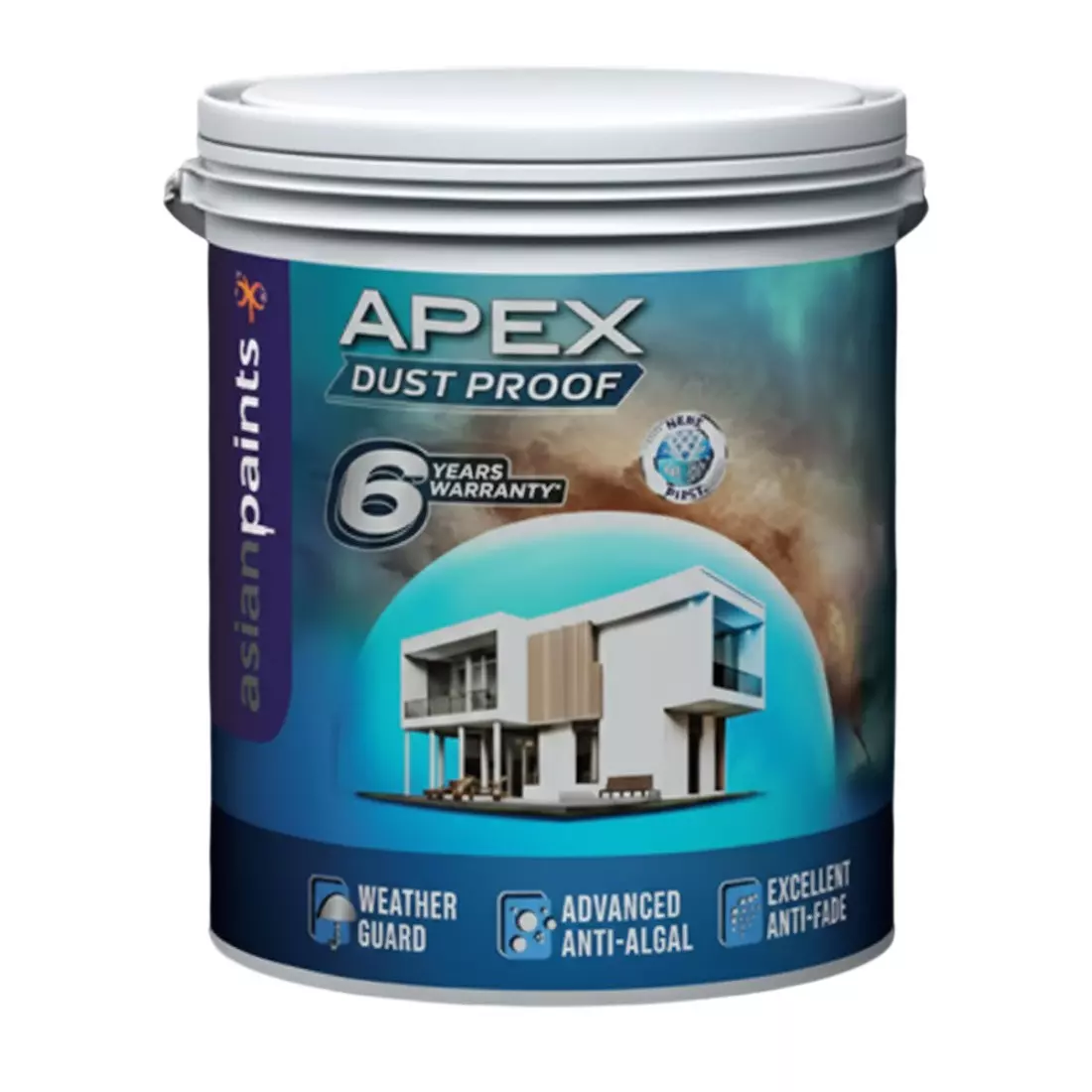 Asian Paints Apex Exterior Paints White Liquid Form 20 L Capacity Smooth Finish for Exterior Walls