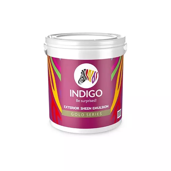 Indigo Gold Series Premium Exterior Emulsion Paints Sheen Finish Brilliant White 1 L Liquid for Home & Office Use, INDIGO00409