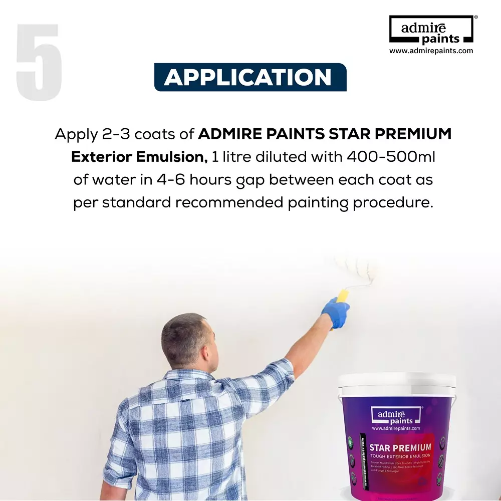ADMIRE PAINTS STAR PREMIUM Exterior Acrylic Emulsion 4 L Capacity Pressed Linen