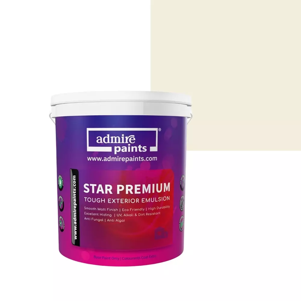 ADMIRE PAINTS STAR PREMIUM Exterior Acrylic Emulsion 10 L Capacity Pure Ivory