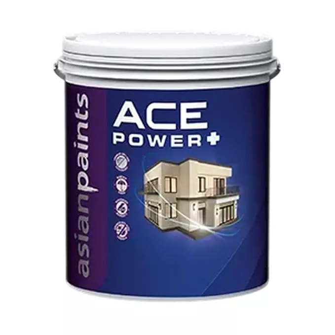 Asian Paints Ace Power Plus Exterior Emulsion Paint 10 L Capacity Matte Finish Ultra White Color, AP-1B28-OA03-10L