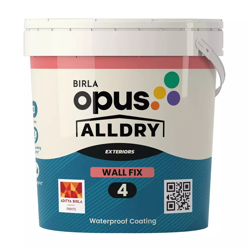 Birla Opus Alldry Wall Fix 4 20 L Waterproofing Paint For Exterior Walls, 936002 (Pack of 20 L)