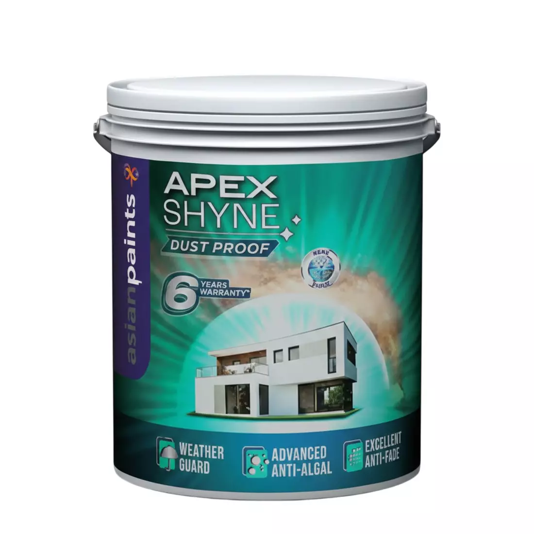 Asian Paints Apex Shyne Exterior Paints White Liquid Form 10 L Capacity Smooth Finish for Exterior Walls
