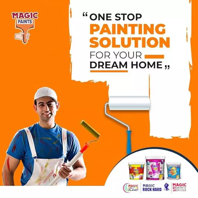 Magic Paints 1101 Series 5 Kg Orange Vision Matte Finish Acrylic Distemper Paint