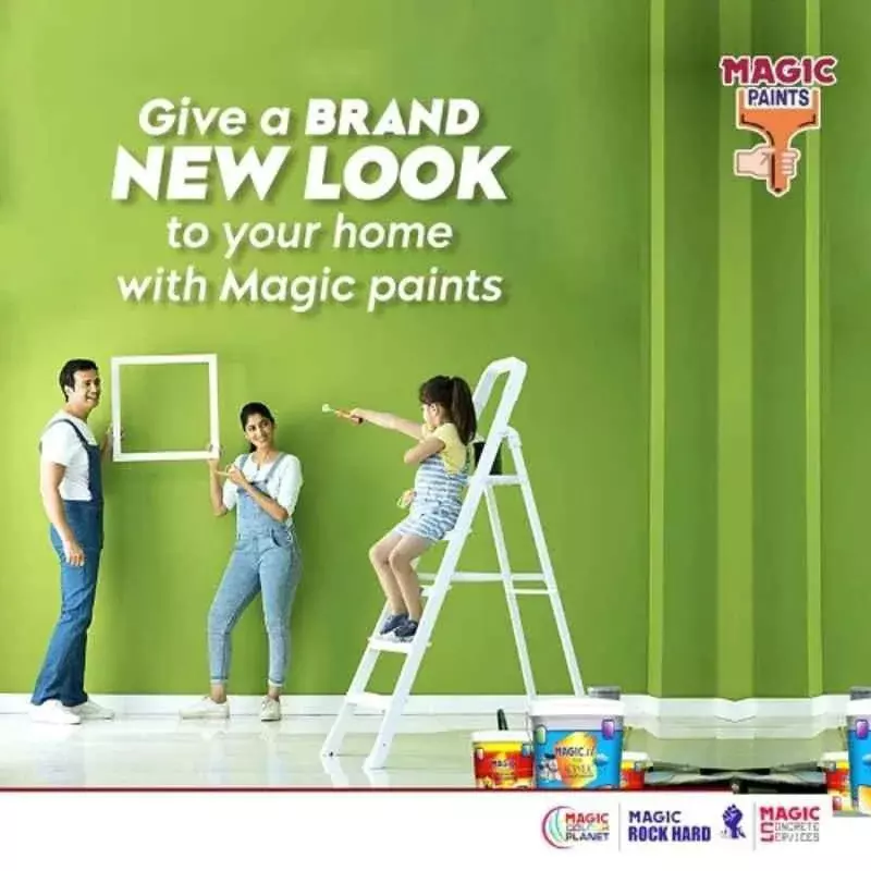 Magic Paints 2201 Ajooba Series 2 Kg Light Green Matte Finish Acrylic Distemper Paint