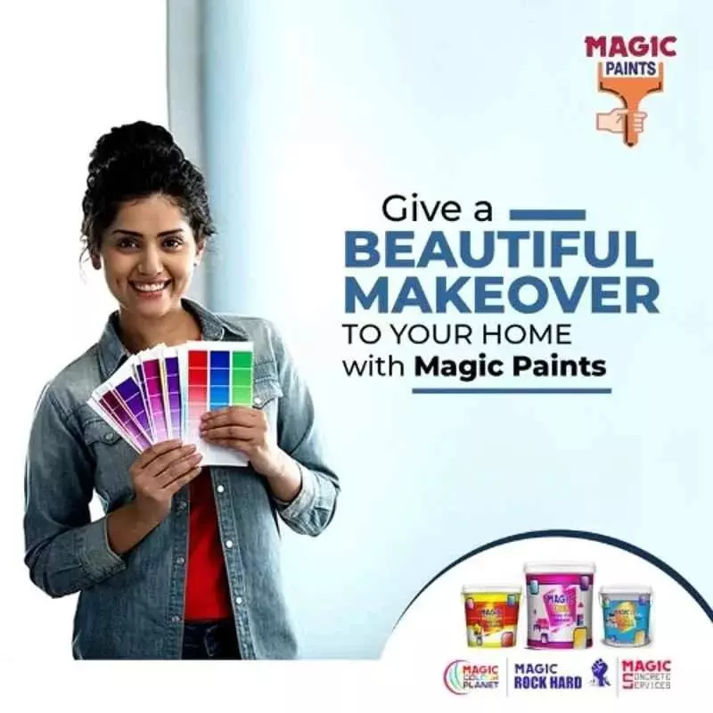 Magic Paints 2201 Ajooba Series 5 Kg Merrie Pink Matte Finish Acrylic Distemper Paint