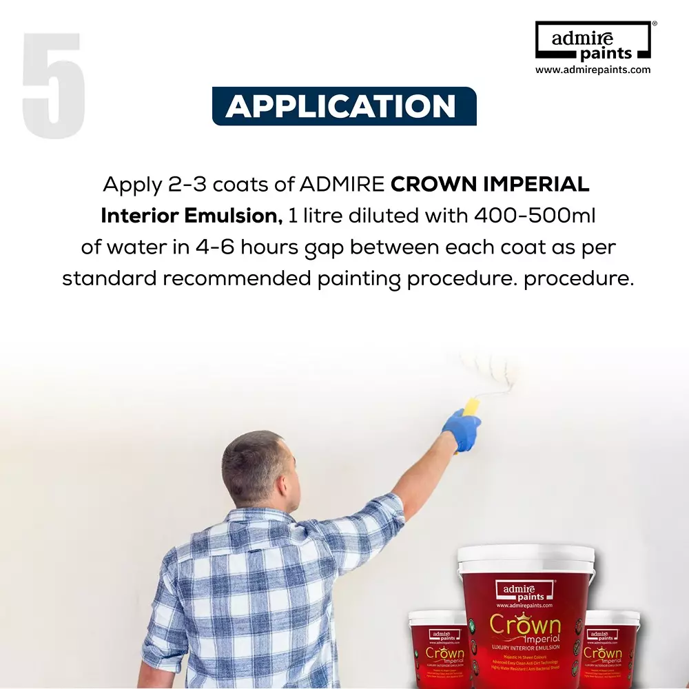 ADMIRE PAINTS CROWN IMPERIAL Luxury Interior Emulsion 10 L Capacity Green Icicle