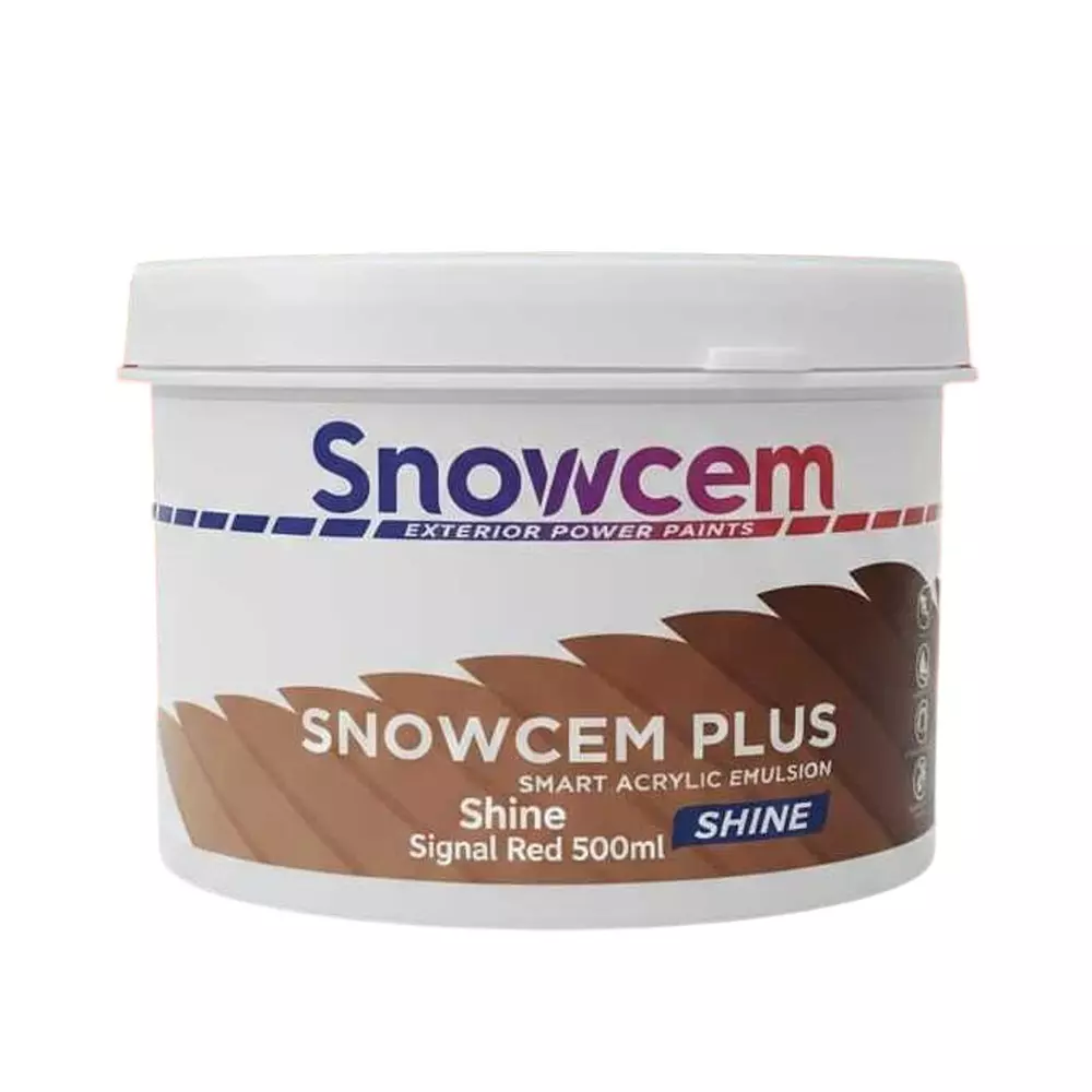 Snowcem Plus Smart Acrylic Emulsion Signal Red 500 ml Liquid Box Smooth Finish for Exterior