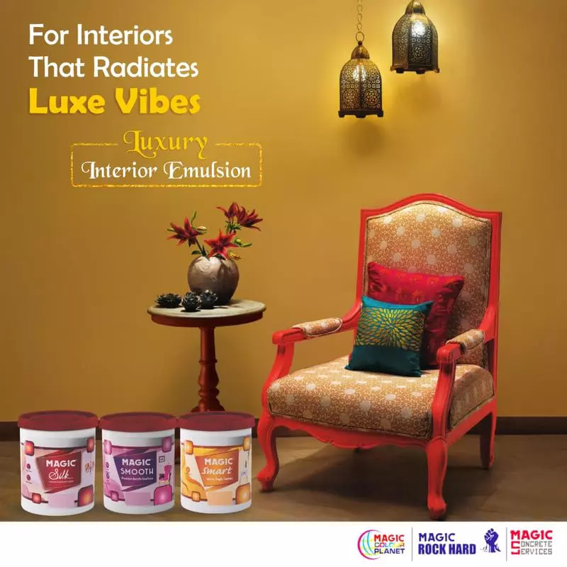 Magic Paints Series Magic Smart Interior Acrylic Emulsion Paint Capacity ‎10 L ‎Sunrise