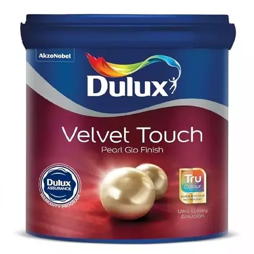Dulux Velvet Touch Pearl Glo Interior Emulsion Paint White High Hiding RM 4 L
