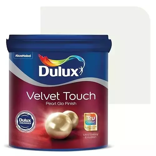 Dulux Velvet Touch Pearl Glo Interior Emulsion Paint White High Hiding RM 4 L