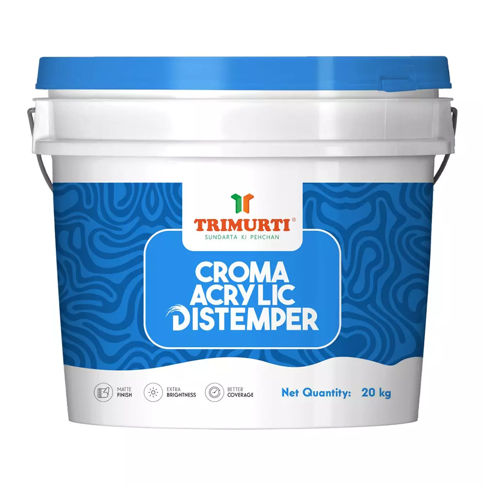 Trimurti 20 Kg White Croma Acrylic Distemper For Interior Walls