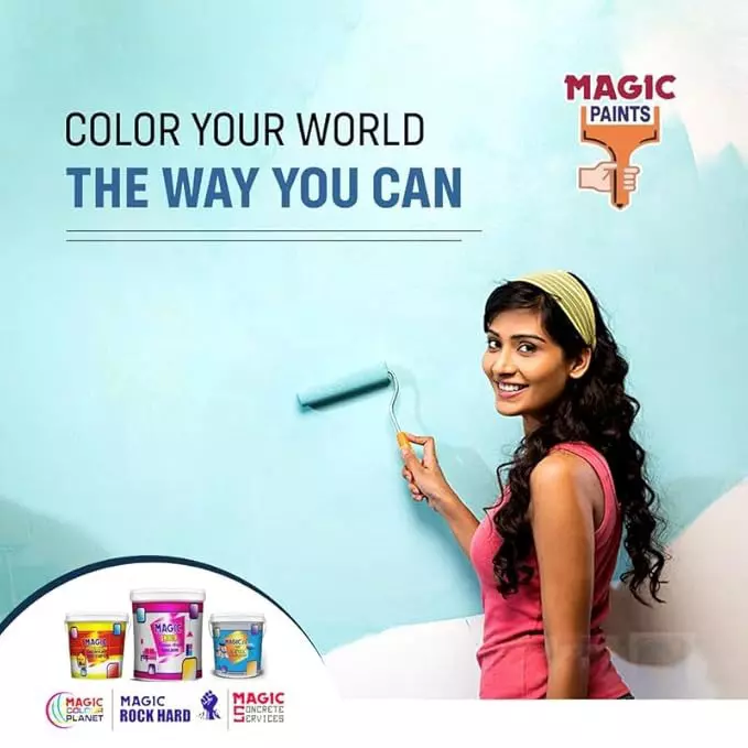 Magic Paints 1101 Series 20 Kg Fire Red Matte Finish Acrylic Distemper Paint