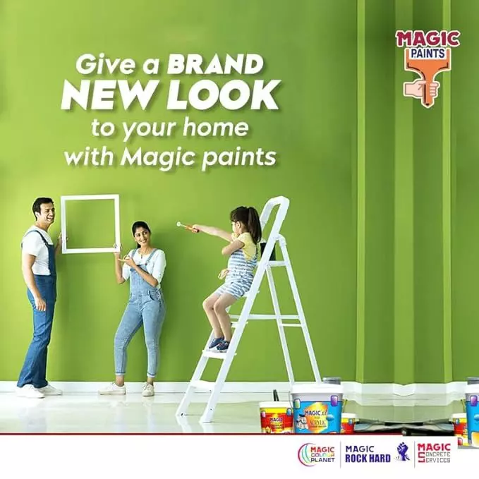 Magic Paints 1101 Series 20 Kg Fire Red Matte Finish Acrylic Distemper Paint