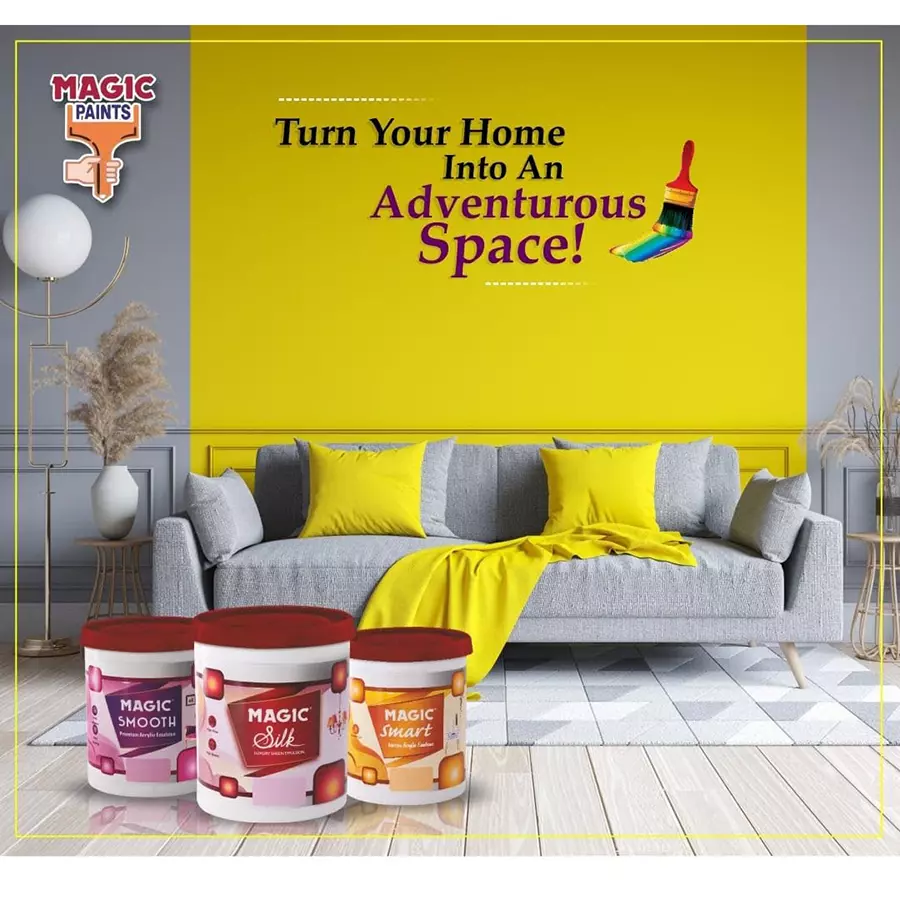 Magic Paints GLOMOR Interior Acrylic Emulsion Paint Capacity ‎4 L ‎Study In Scarlet