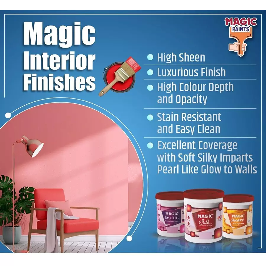 Magic Paints Series GLOMOR Interior Acrylic Emulsion Paint Capacity 1 L ‎Sublime