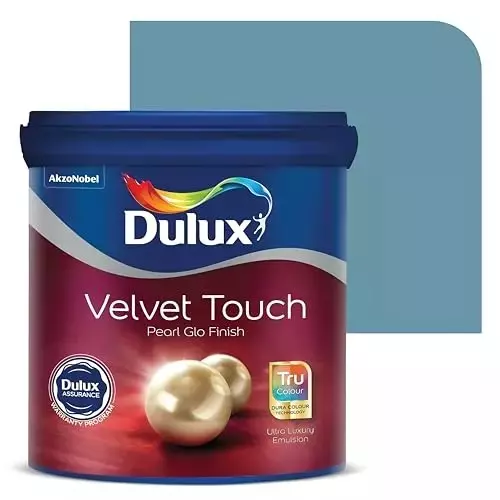 Dulux Velvet Touch Pearl Glo Interior Emulsion Paint Blue Jay 10 L