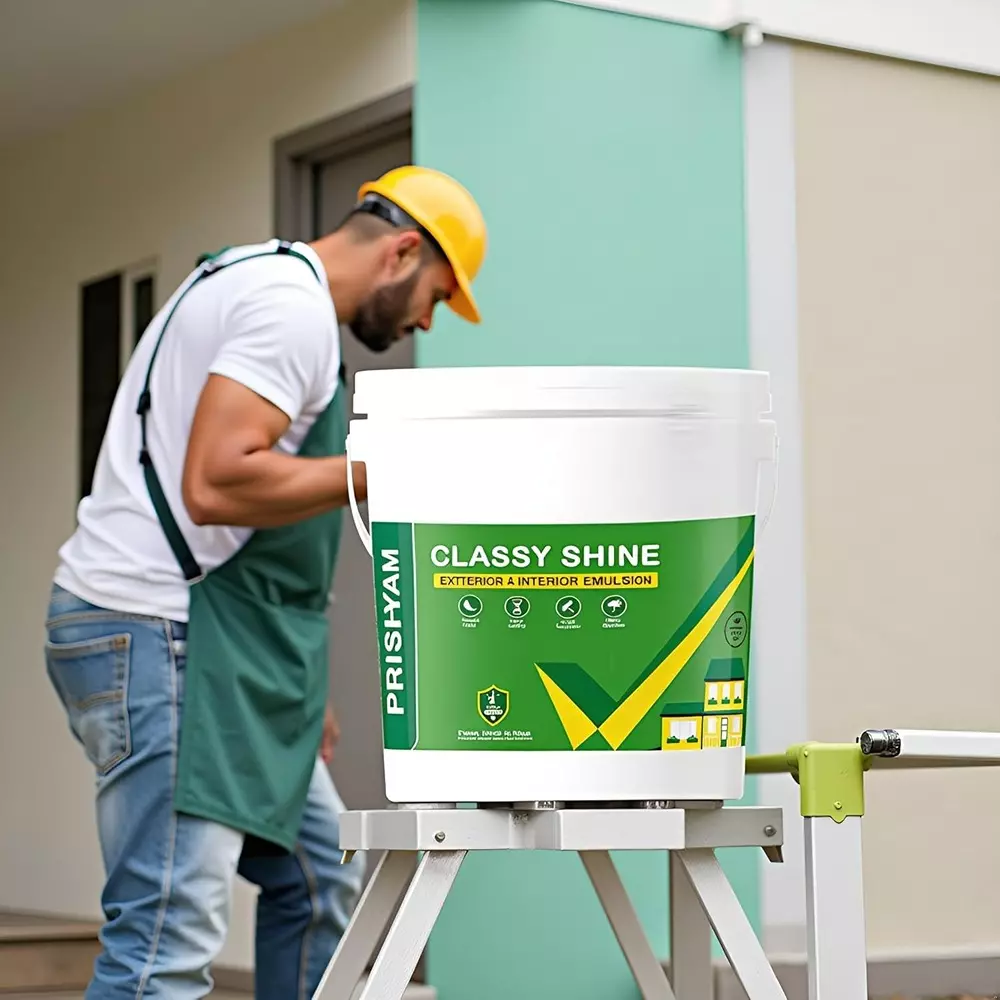 Classy Shine 20 L Exterior and Interior Emulsion Premium Long-Lasting Weatherproof Wall Paint with Gloss Shine (White), CS - 20 Ltr
