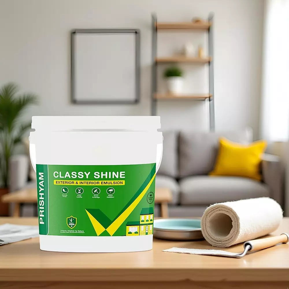 Classy Shine 20 L Exterior and Interior Emulsion Premium Long-Lasting Weatherproof Wall Paint with Gloss Shine (White), CS - 20 Ltr