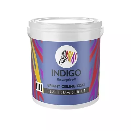 Indigo Platinum Series 1 L Bright Ceiling Coat Interior Emulsion Paint Brilliant White, INDIGO00278