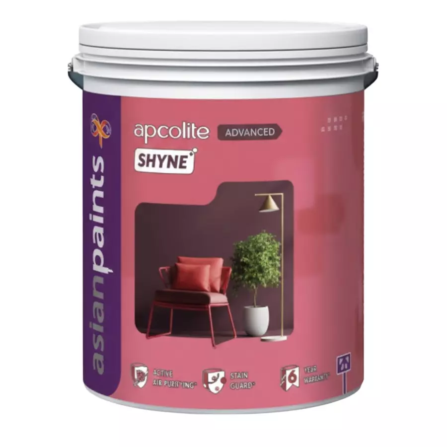 Asian Paints Apcolite Advance Shyne Interior Paints White Liquid Form 1 L Capacity Smooth Finish for Interior Walls
