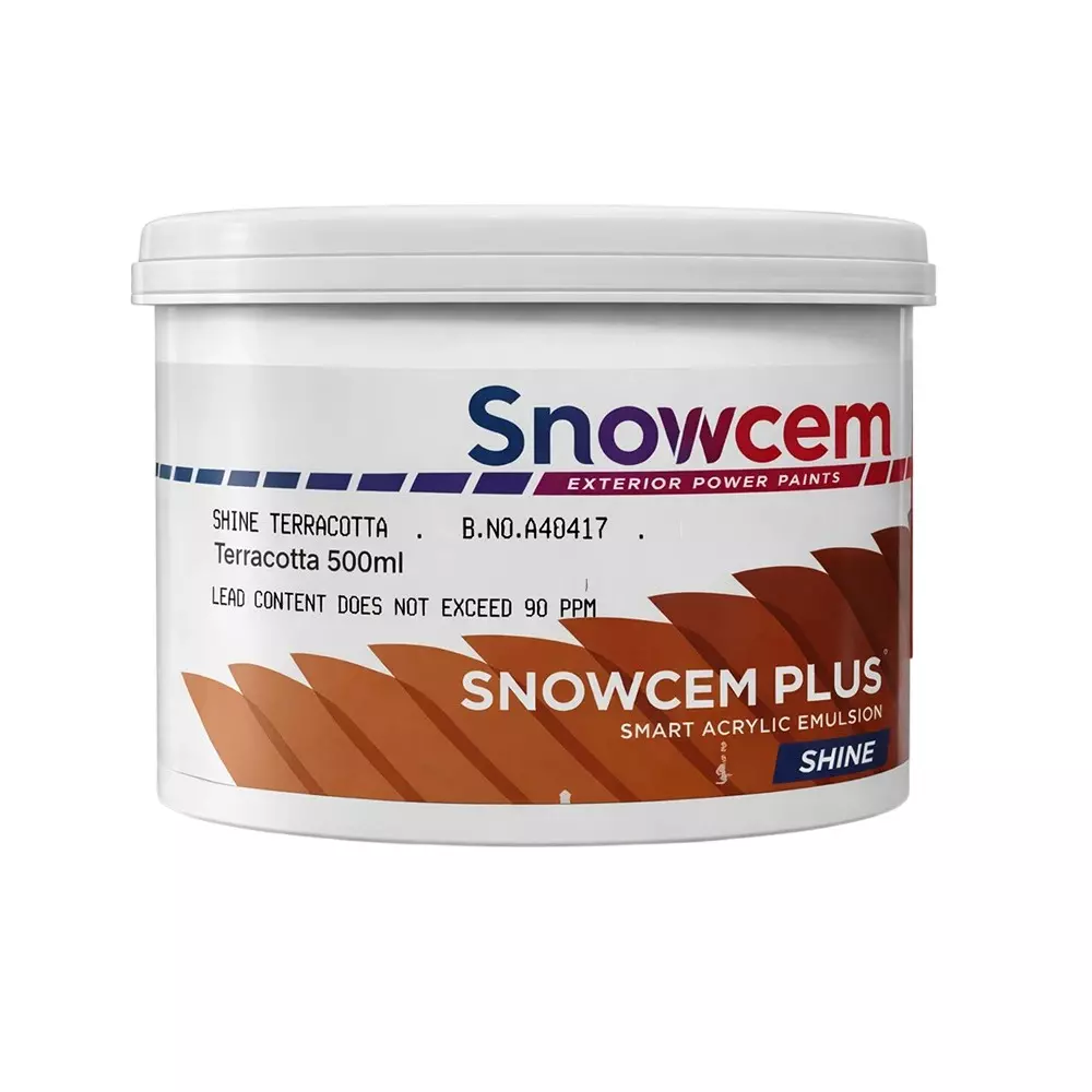 Snowcem Plus Smart Acrylic Emulsion Terracotta 500 ml Liquid Box Smooth Finish for Exterior