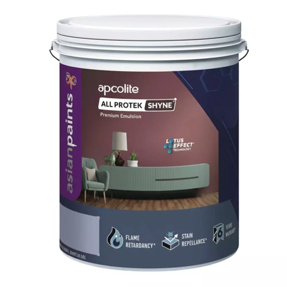 Asian Paints Apcolite Emulsion All Protek Interior Paint Shyne Series Smooth Finish 900 ml White Color