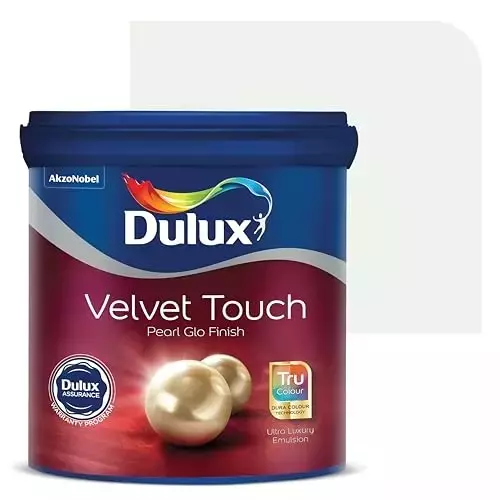 Dulux Velvet Touch Pearl Glo Interior Emulsion Paint White on White 4 L