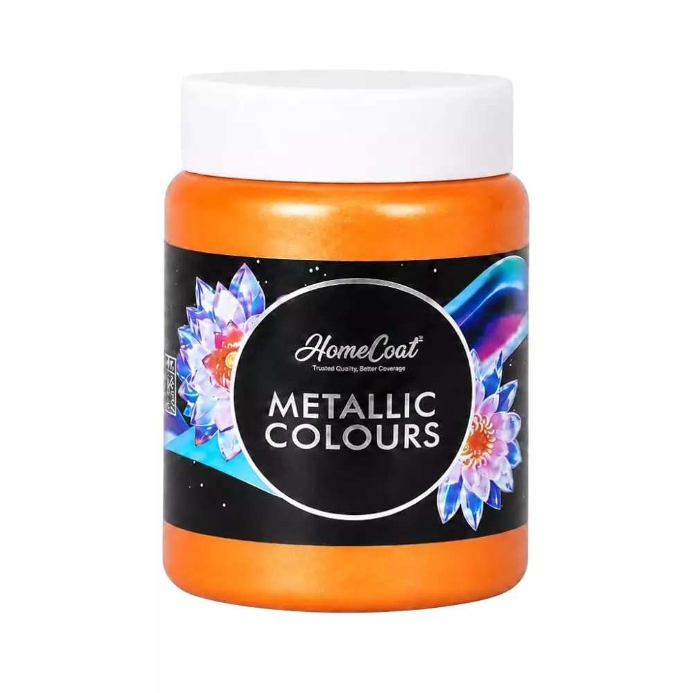 WinnerOne HomeCoat Acrylic Metallic Paint Bright Orange Color 500 ml (Pack of 2 Pcs), PC 108