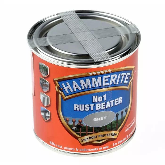Hammerite No1 Rust Beater Metal Paint in Smooth Grey 250ml, 5158238
