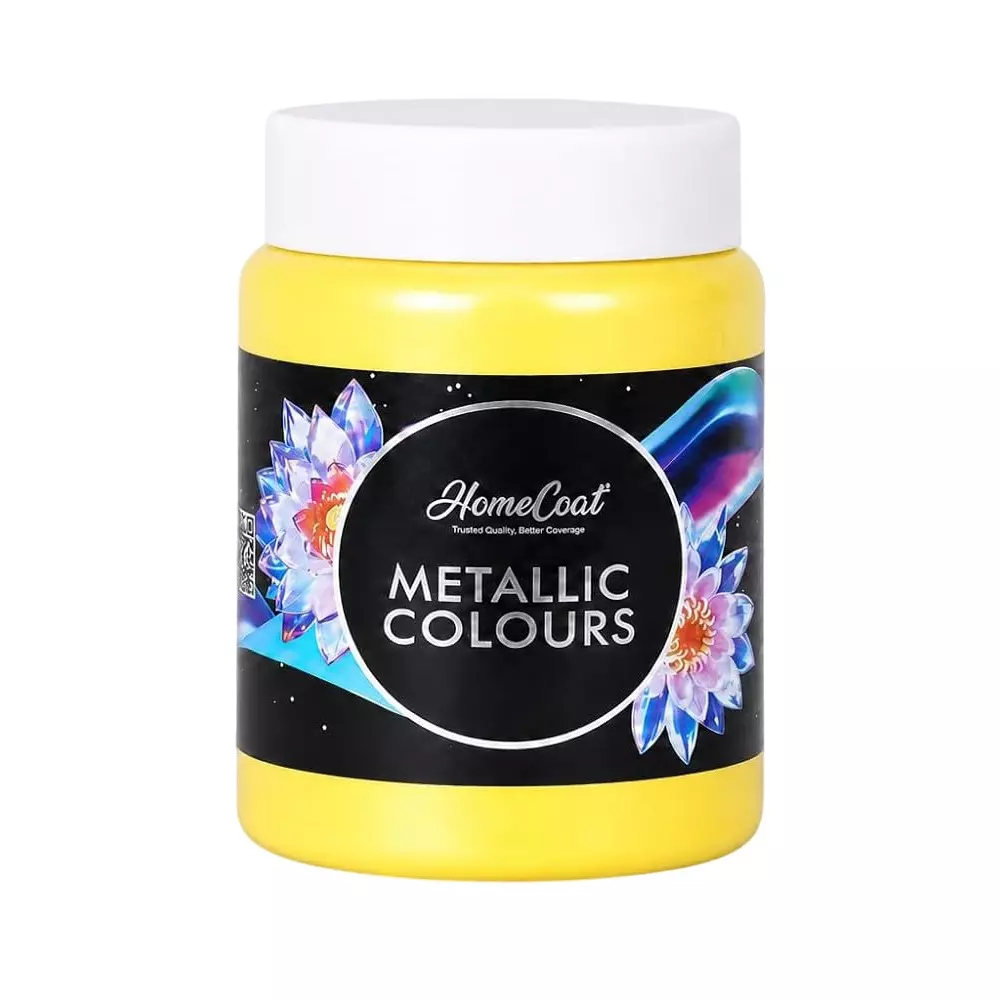 WinnerOne HomeCoat Acrylic Metallic Paint Bright Yellow Color 500 ml (Pack of 2 Pcs), PC 101