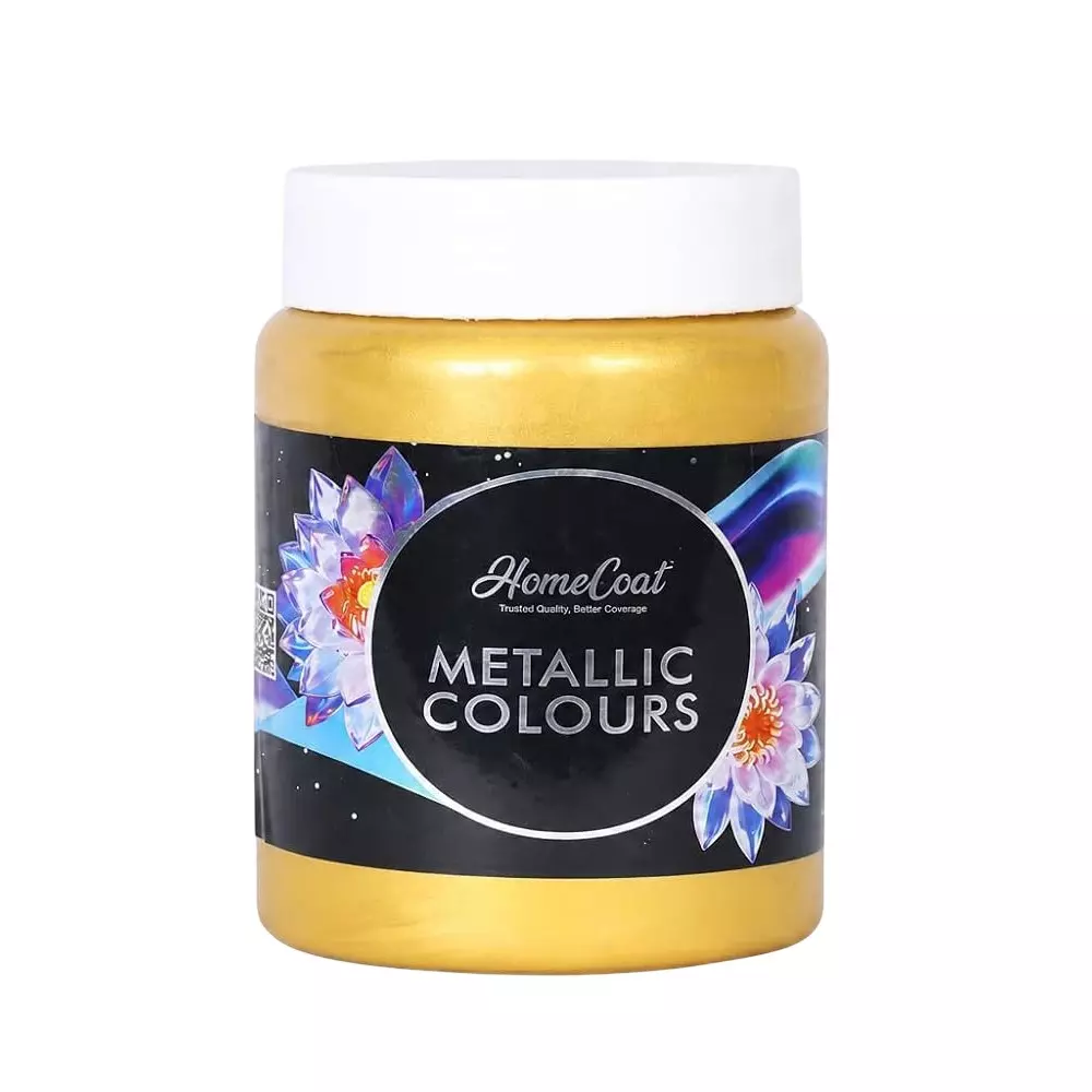 WinnerOne HomeCoat Acrylic Metallic Paint Brilliant Gold Color 100 ml (Pack of 3 Pcs), PC 102